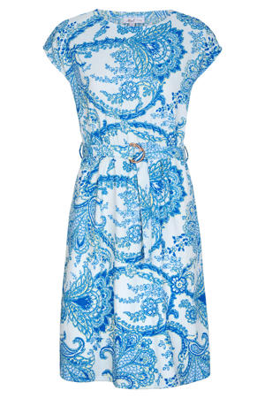 korte jurk met print - blauw