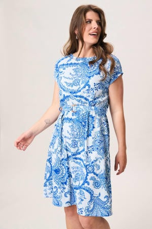 korte jurk met print - blauw