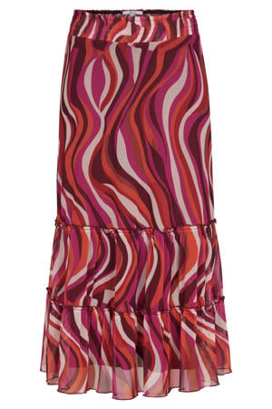 midi rok met print - roze