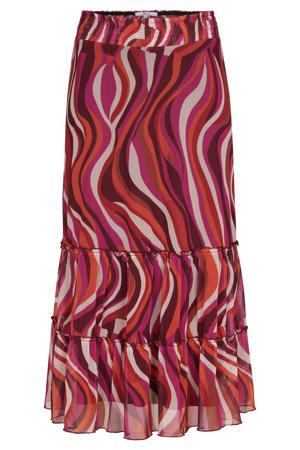midi rok met print - roze