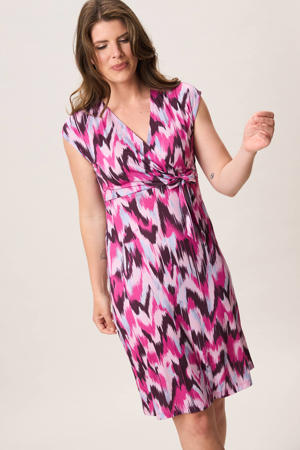 korte zomerjurk met print - roze