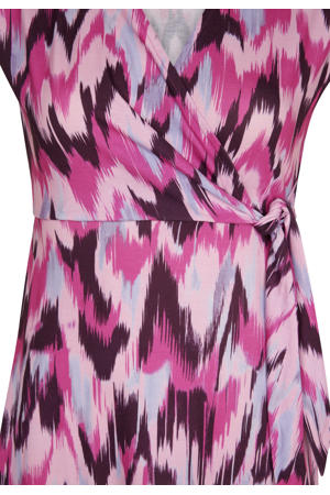 korte zomerjurk met print - roze