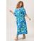 Miss Etam Plus viscose midi gebloemde zomerjurk - blauw