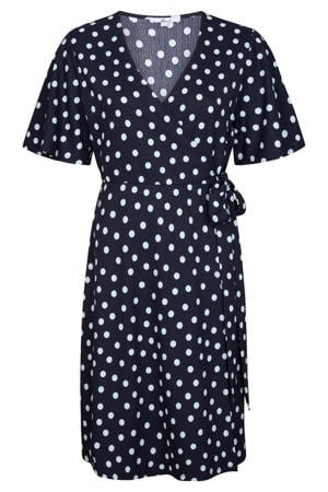 wikkeljurk met stippen - donkerblauw