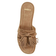 thumbnail: Manfield suède slippers met franjes - beige