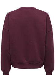 thumbnail: JDY oversized trui met borduursels en tekst - donkerrood