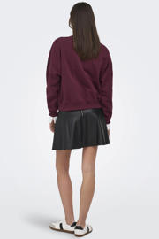 thumbnail: JDY oversized trui met borduursels en tekst - donkerrood