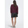 JDY oversized trui met borduursels en tekst - donkerrood