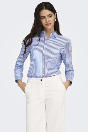 rechtvallend gestreepte blouse - blauw