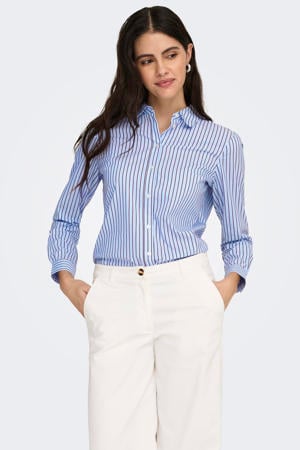 rechtvallend gestreepte blouse - blauw