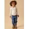 LIL' ATELIER MINI loose fit jeans met hartjes - dark blue denim