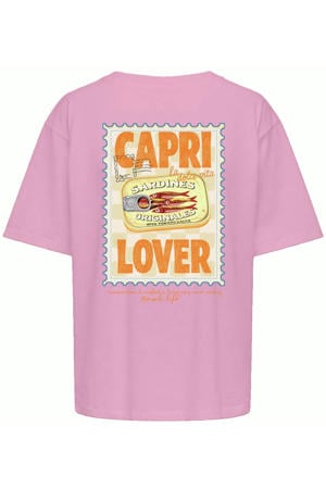T-shirt met backprint - roze