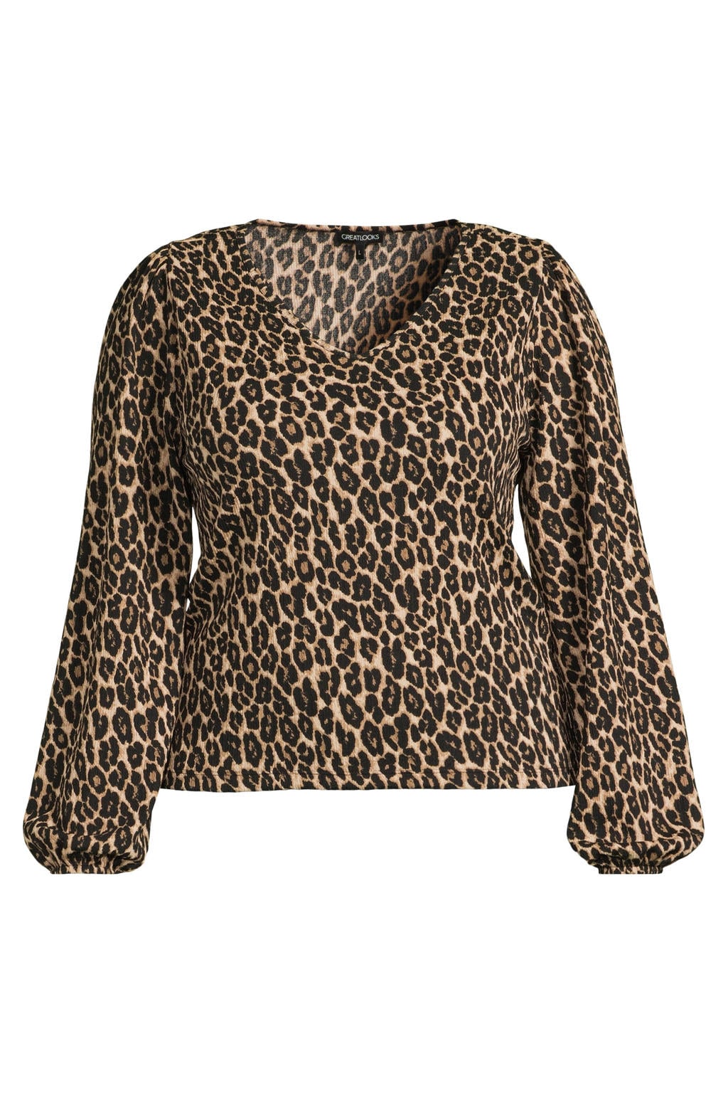 GREAT LOOKS top met V-hals panterprint