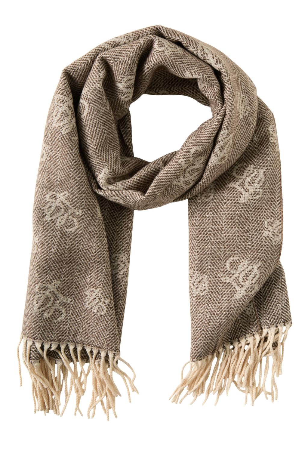 Liu Jo sjaal met logoprint taupe