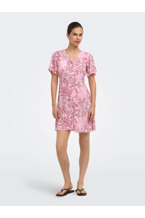 korte jurk met print - roze