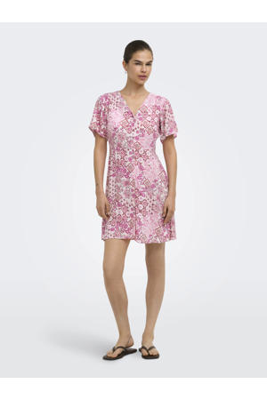 korte jurk met print - roze
