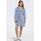 ONLY viscose korte jurk met ceintuur en print - blauw