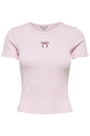 thumbnail: ONLY T-shirt met borduursels - lichtroze