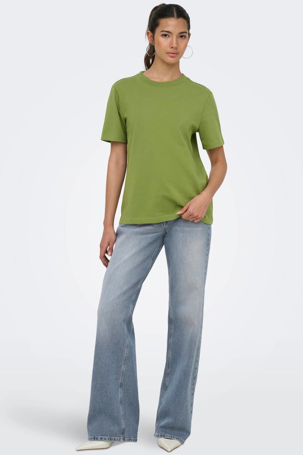 ONLY rechtvallend T-shirt groen