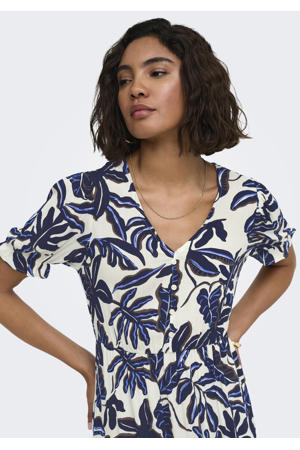 midi zomerjurk met sierknopen - ecru
