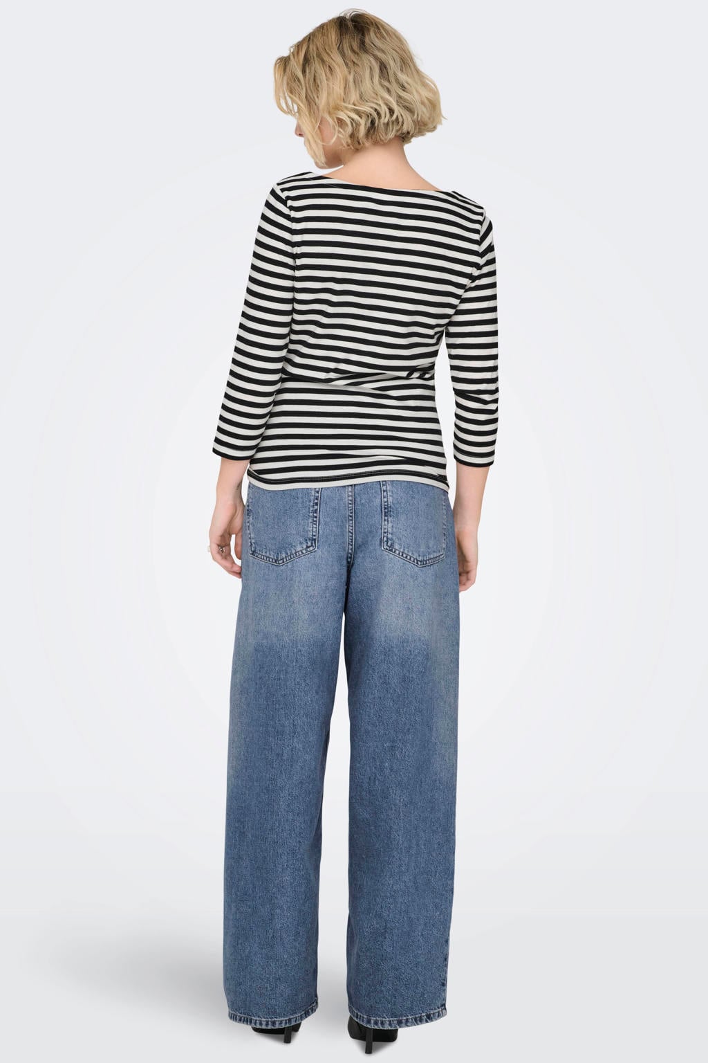 ONLY gestreepte top zwart wit