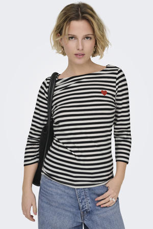 gestreepte top zwart wit