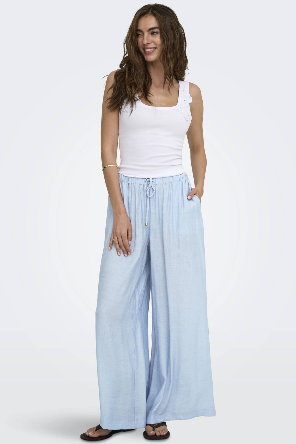 Witte dames ONLY katoenen top applicatie met ronde hals