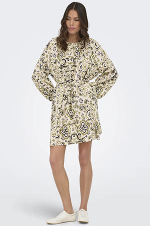 viscose mini jurk met print - meerkleurig