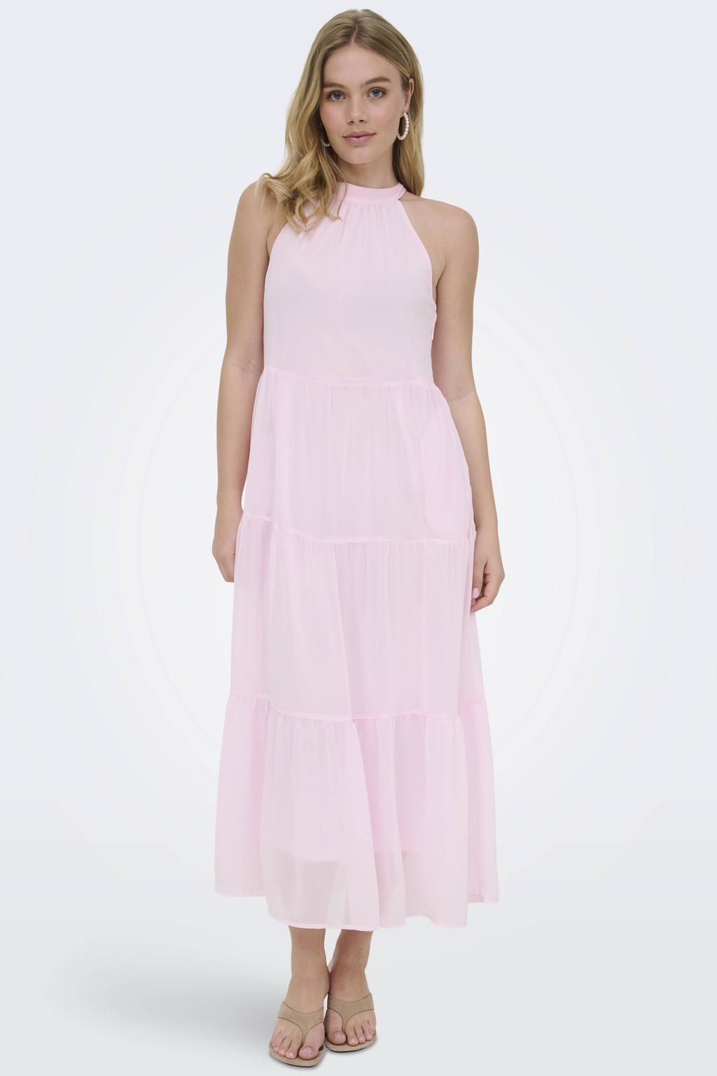dames ONLY halter galajurk met effen en geweven detail