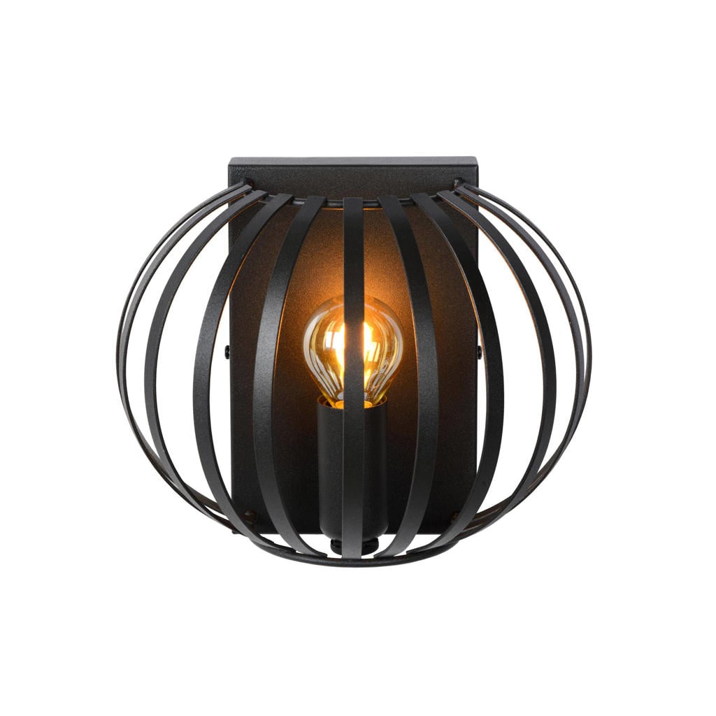Lucide dimbare wandlamp E14 20.5x14 cm - zwart