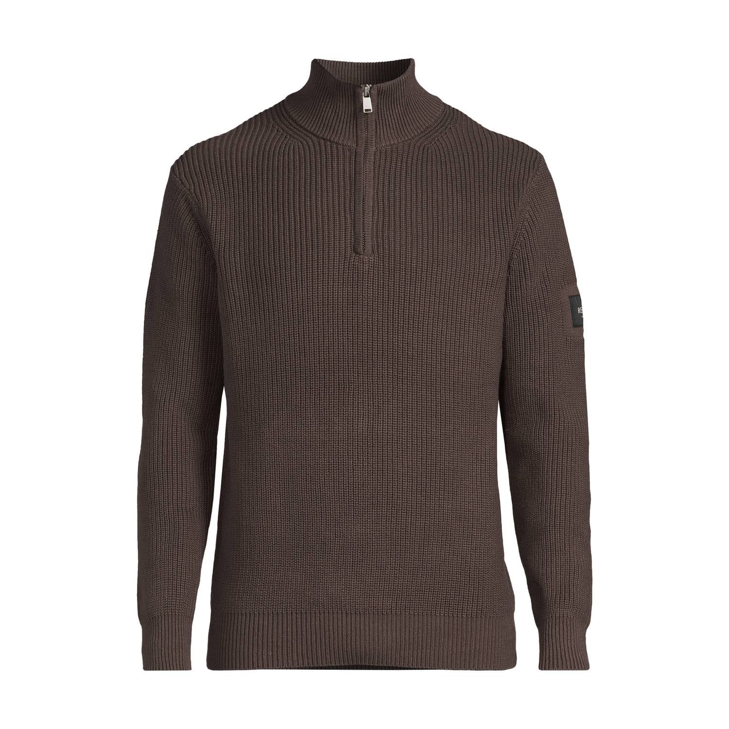 REPLAY katoenen regular fit gebreide trui bruin