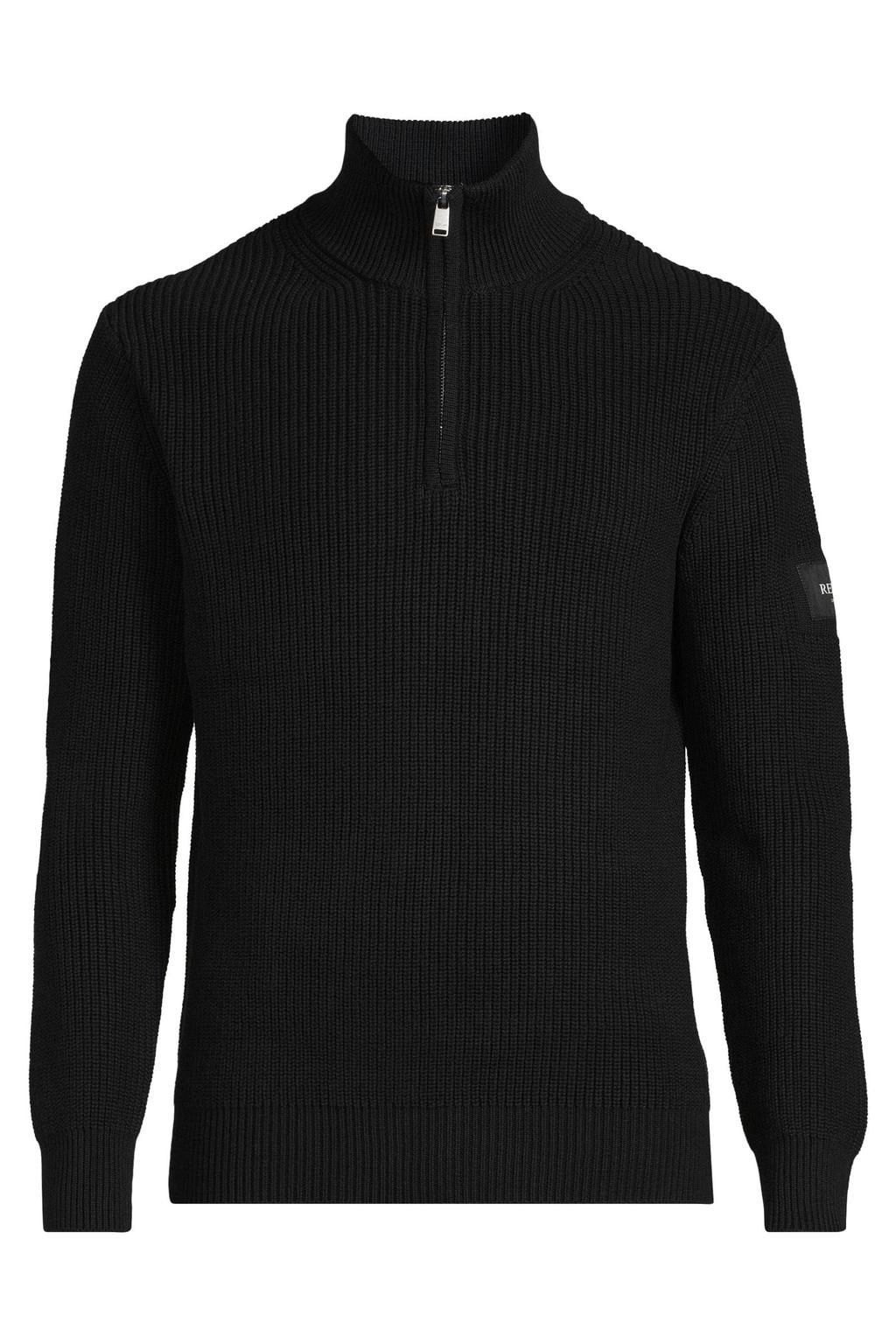 REPLAY katoenen regular fit gebreide trui - marineblauw