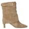 Babouche suède enkellaarsen met hak - beige