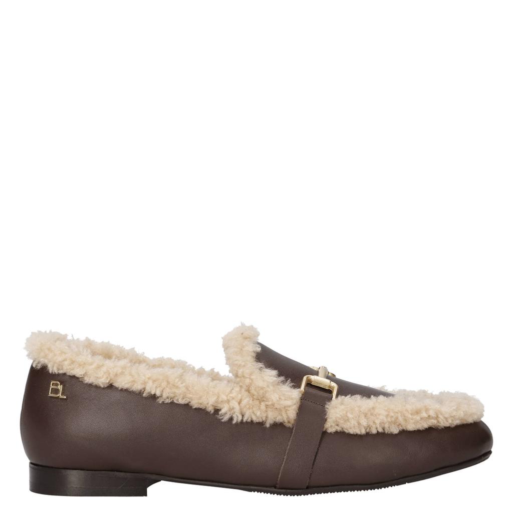 Bruin en ecru dames Babouche MG-Loki-1 leren loafers -