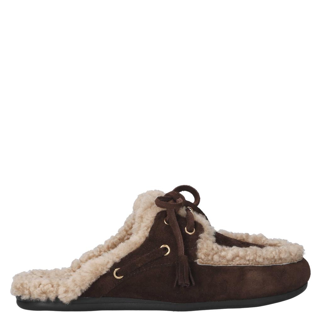 Donkerblauwe dames Babouche Ziggy-2 suède clogs - met veters