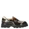 Babouche Evita-12 chunky lakleren loafers met profielzool - zwart/bruin