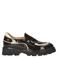 Babouche chunky lakleren loafers met profielzool - donkerbruin/ecru
