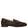 Babouche G-Filly-59 suède loafers met panterprint - bruin/zwart