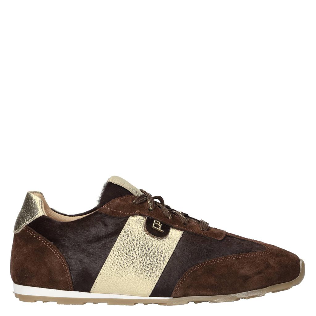 Bruin en gouden dames Babouche Java-212 suède sneakers - met veters