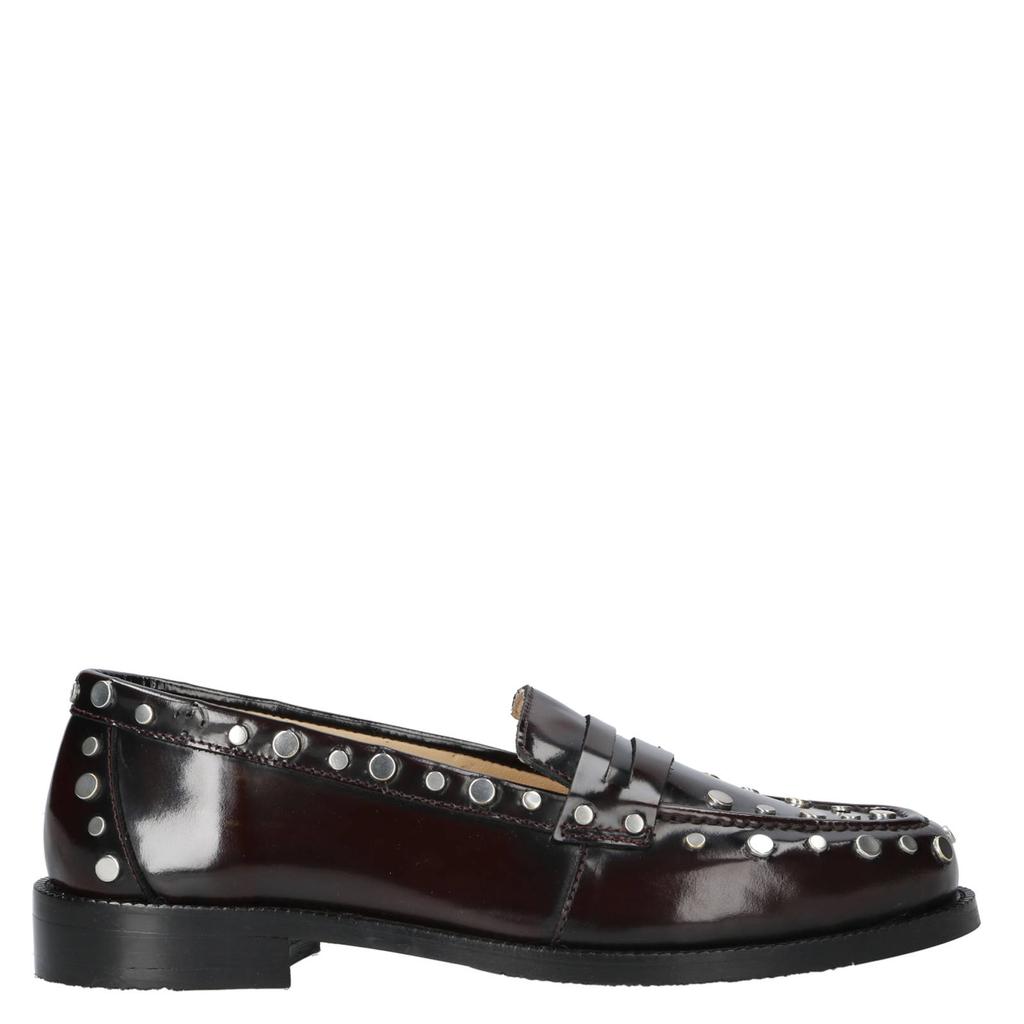 Bordeaux dames Babouche S-Elbie-14 lakleren loafers met studs -