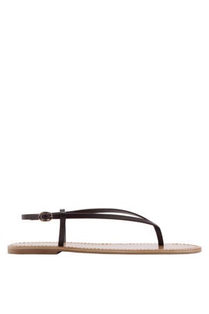 leren sandalen - donkerrood