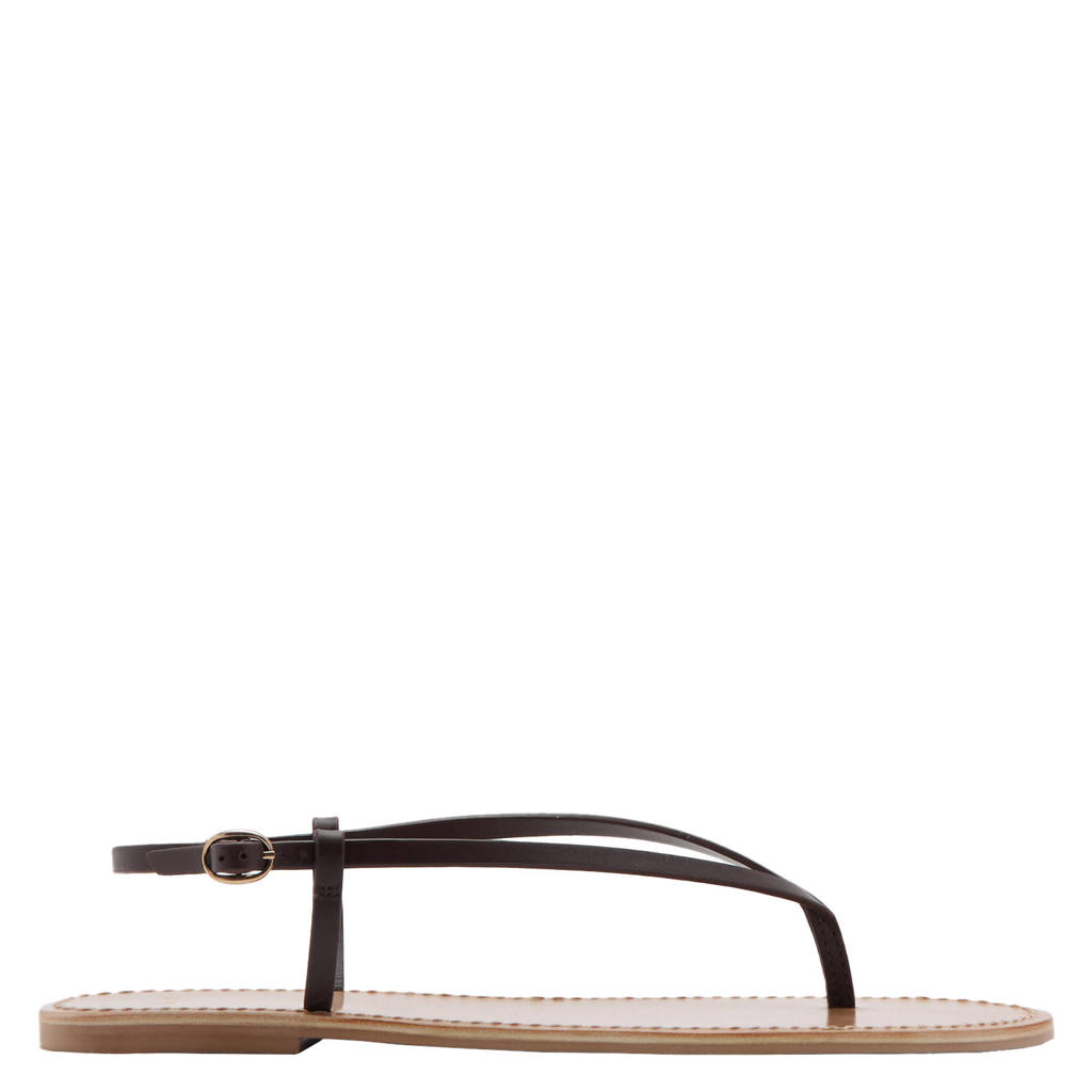 Donkerrode dames Mango leren sandalen - met gesp