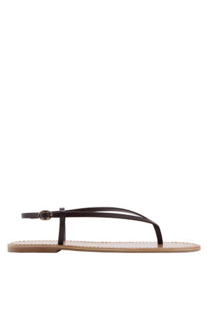 leren sandalen - donkerrood