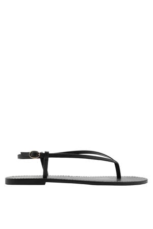 leren sandalen - zwart