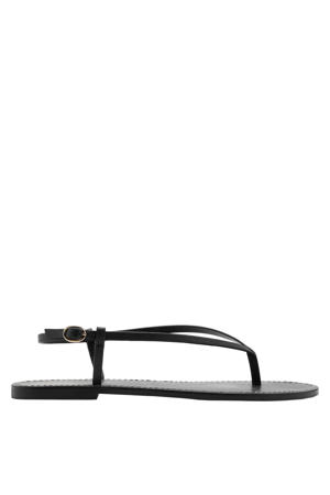 leren sandalen - zwart