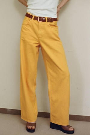 regular waist wide leg jeans - oranje