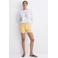 Mango regular waist straight leg gestreepte denim short - geel