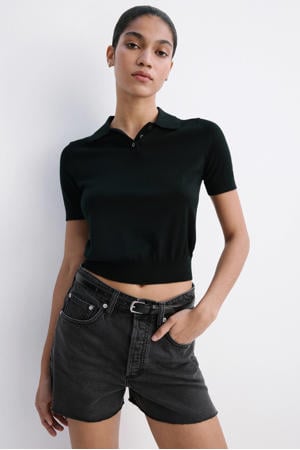 regular fit denim short - grijs