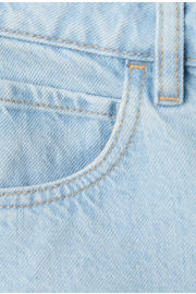 thumbnail: Mango denim regular waist straight leg bermuda short - lichtblauw