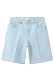thumbnail: Mango denim regular waist straight leg bermuda short - lichtblauw